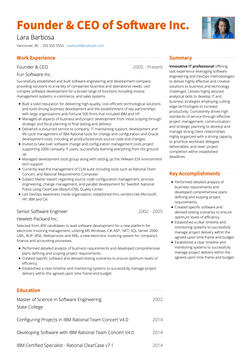 One Page Resume Template and Example - Slate by VisualCV	