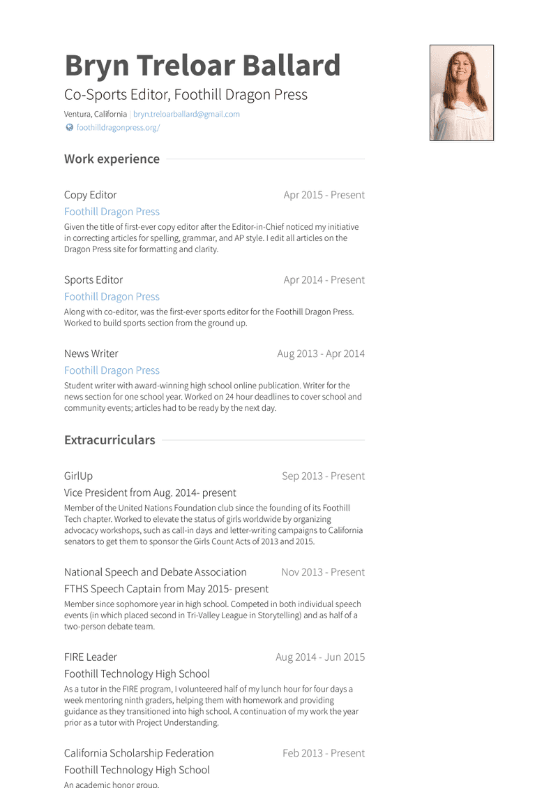 Sports Editor Resume Sample and Template