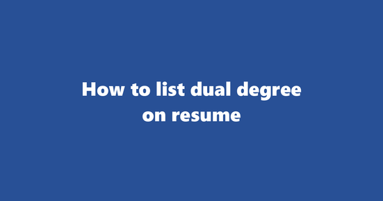 dual degree on resume banner image