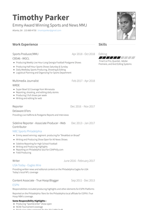 Associate Producer   Web Contributor Resume Sample and Template