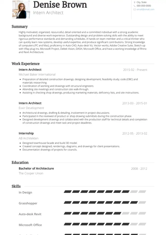 revit resume skills