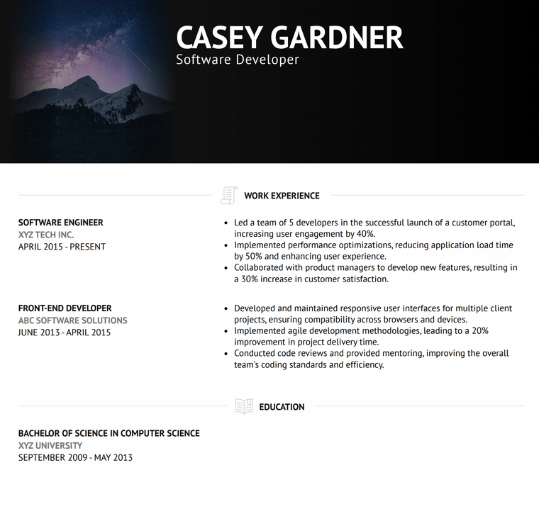 Editable Photo Resume Template - Brooklyn