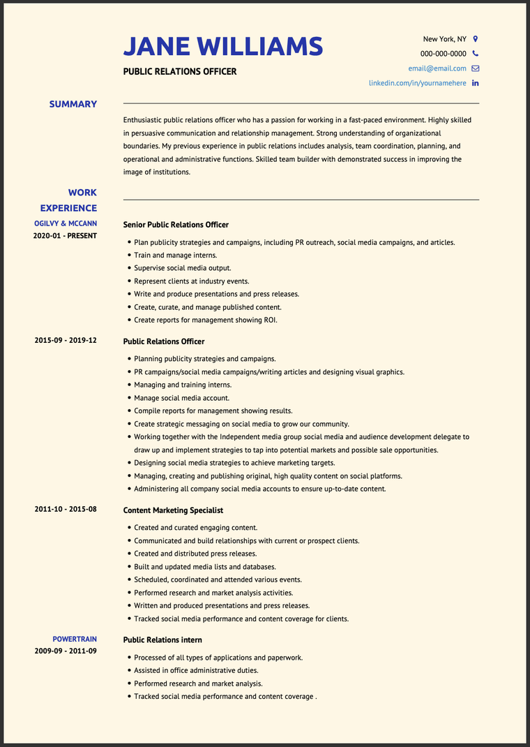 Resume multiple positions same company sample