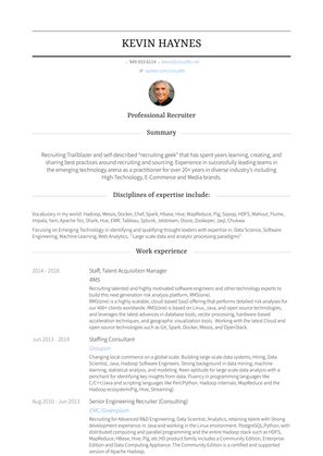 Staffing Consultant Resume Sample and Template