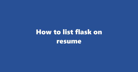 flask on resume banner image