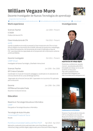 Docente Investigador Resume Sample and Template