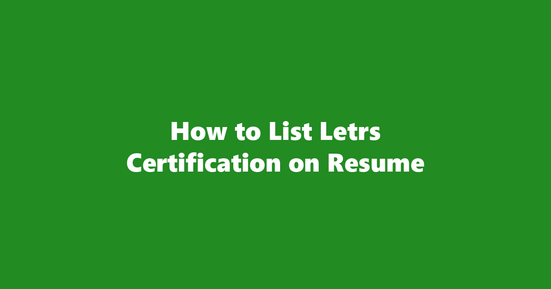 letrs certification on resume banner image