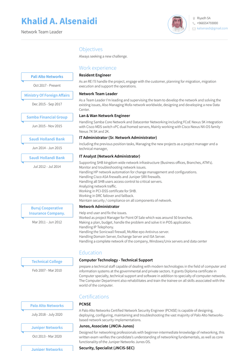 It Administrator (Sr. Network Administrator) Resume Sample and Template