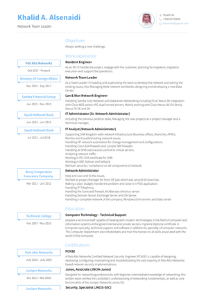 It Administrator (Sr. Network Administrator) Resume Sample and Template