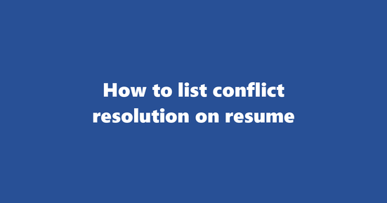 conflict resolution on resume banner image
