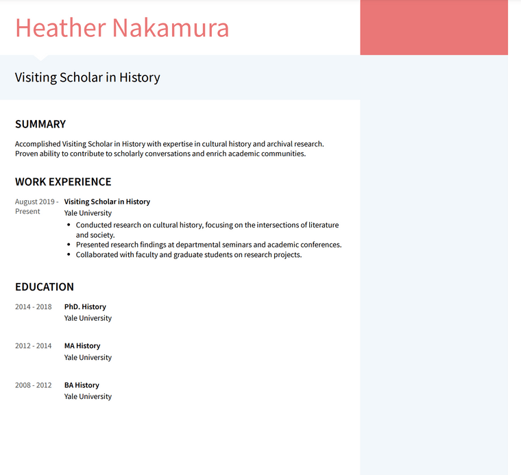 Academic CV Template - Modern