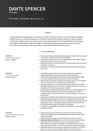 Principal Resume Sample and Template