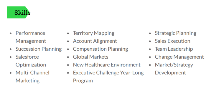 Ireland resume skills