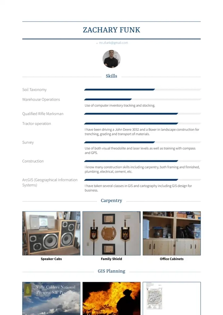 functional cv format spanish example 1