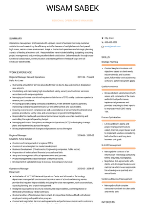 Regional Operations Manager Resume Sample and Template