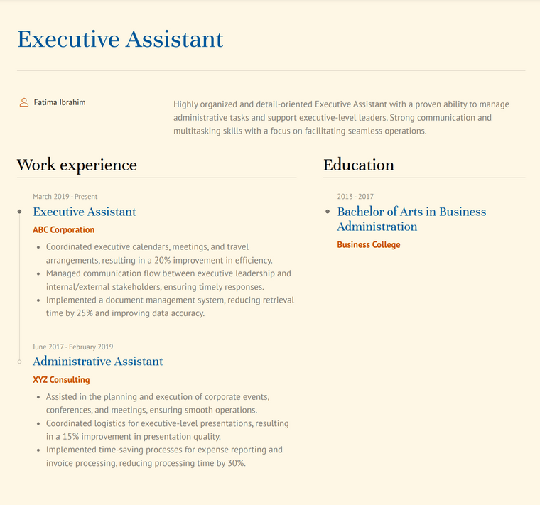 Visual Resume Template - Bravo