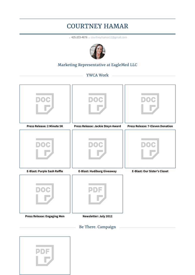 Marketing Representative Resume Sample and Template