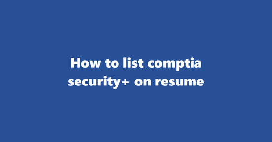 comptia security+ on resume banner image