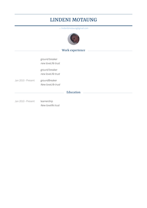 Ground Breaker Resume Sample and Template