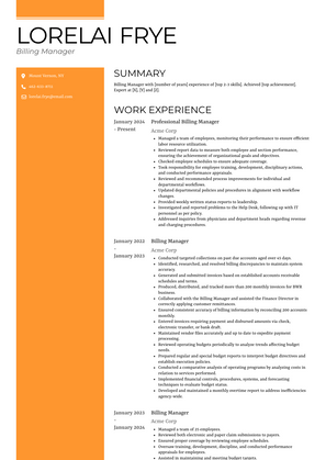 Billing Manager Resume Sample and Template