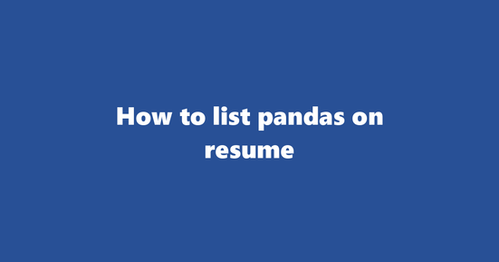 pandas on resume banner image