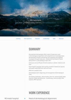 Dermatologist Resume Sample and Template