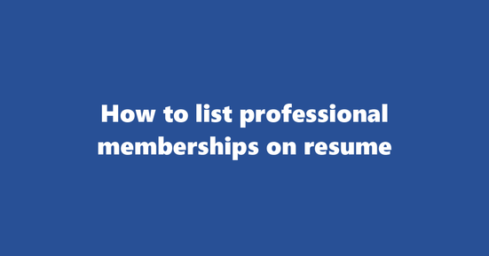 professional memberships on resume banner image