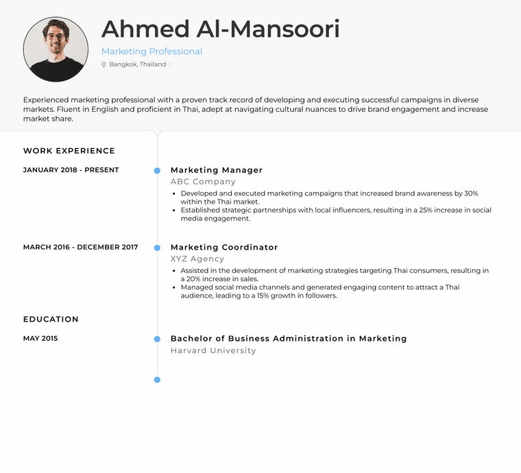 Thailand Resume Example - Air