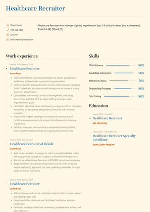 Healthcare Recruiter Resume Sample and Template