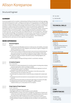 Structural Engineer Resume Sample and Template