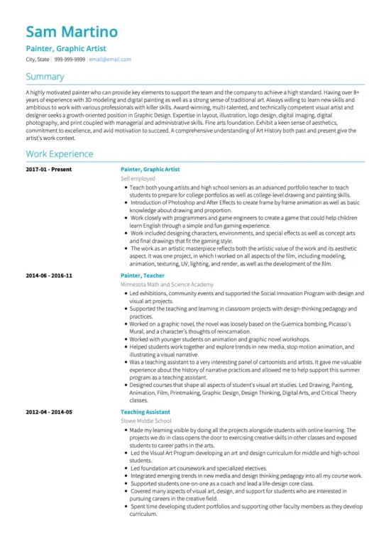 3d printing resume skills