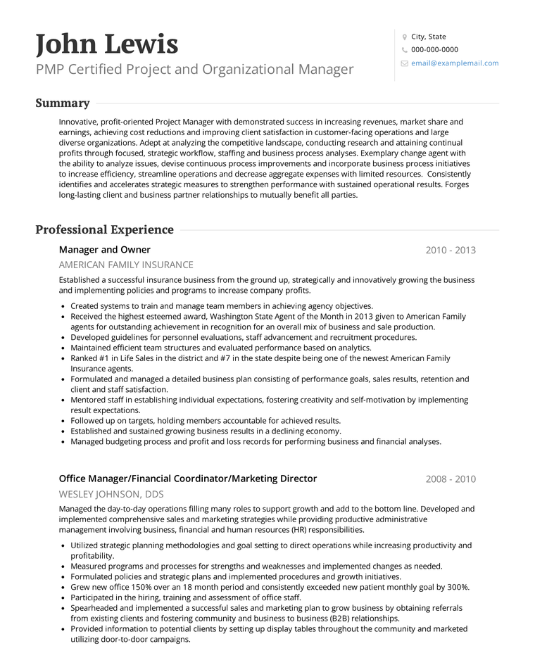 New Zealand Resume Template: Standard