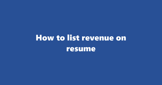 revenue on resume banner image
