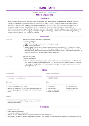 Entry Level CV Example and Template