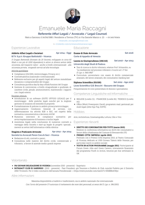 Addetto Affari Legali E Societari Resume Sample and Template