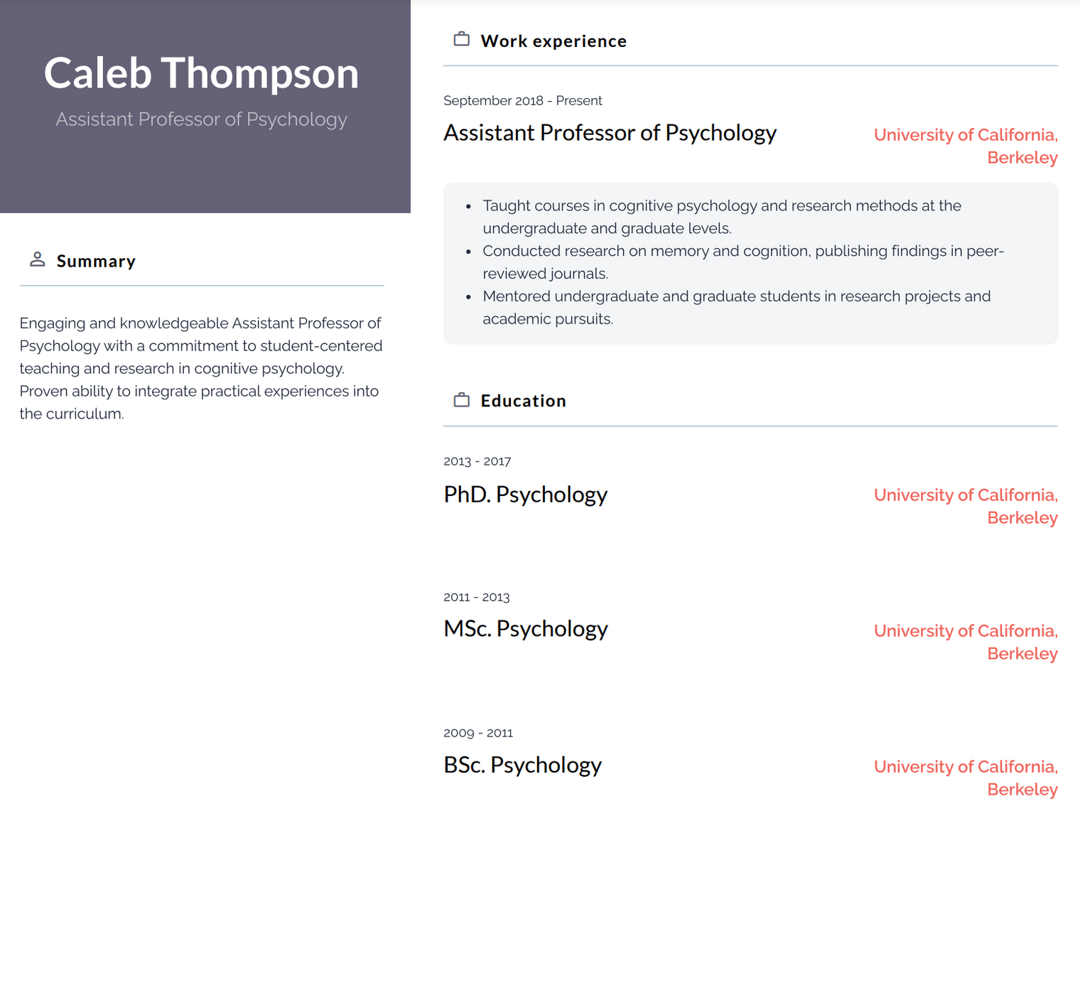 20+ Academic CV Templates For 2024 | Word, PDF, Google Docs Academic CV