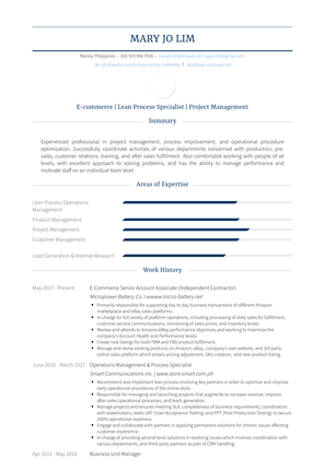 Business Unit Manager Resume Sample and Template