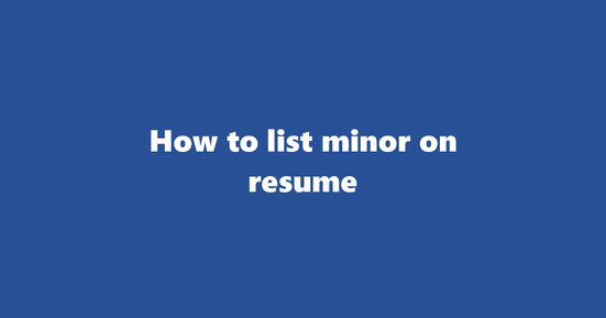minor on resume banner image