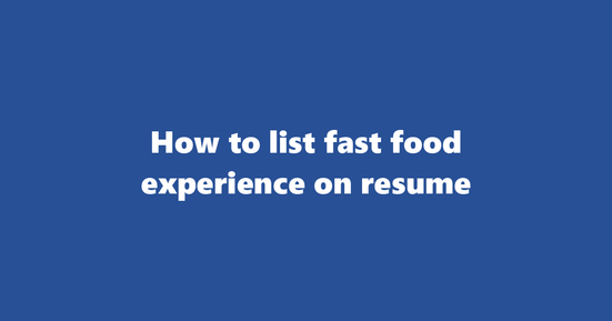 fast food experience on resume banner image