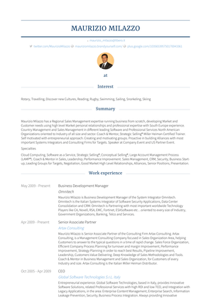 Senior Associate Partner Resume Sample and Template