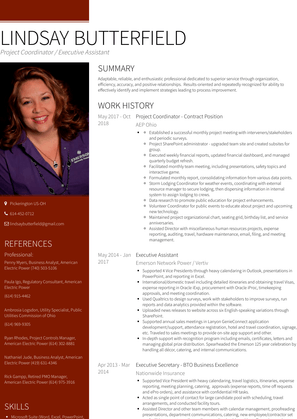 Executive Secretary   Bto Business Excellence Resume Sample and Template