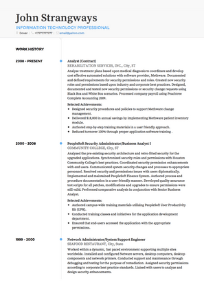 Business Analyst CV Example and Template