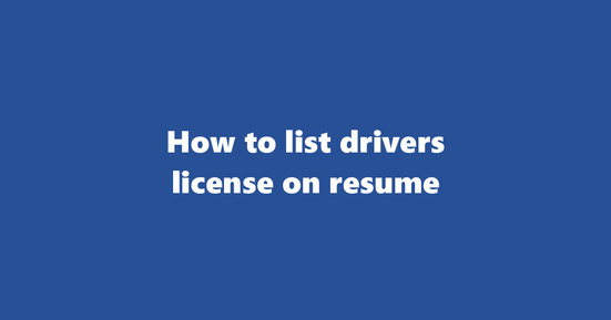drivers license on resume banner image