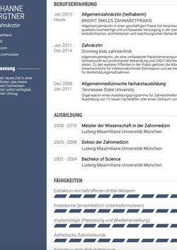 Zahnarzt Resume Sample and Template