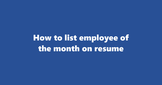 employee of the month on resume banner image