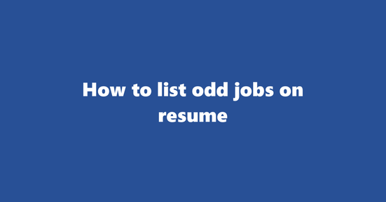 odd jobs on resume banner image