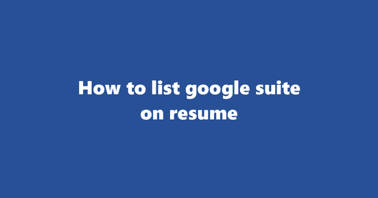 google suite on resume banner image