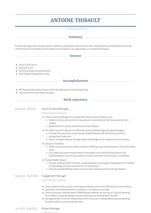 Engagement Manager Resume Sample and Template