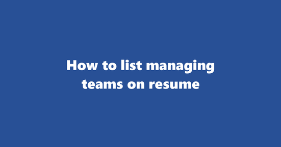 managing teams on resume banner image