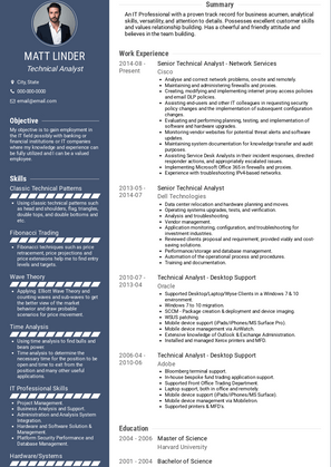 Technical Analyst Resume Sample and Template
